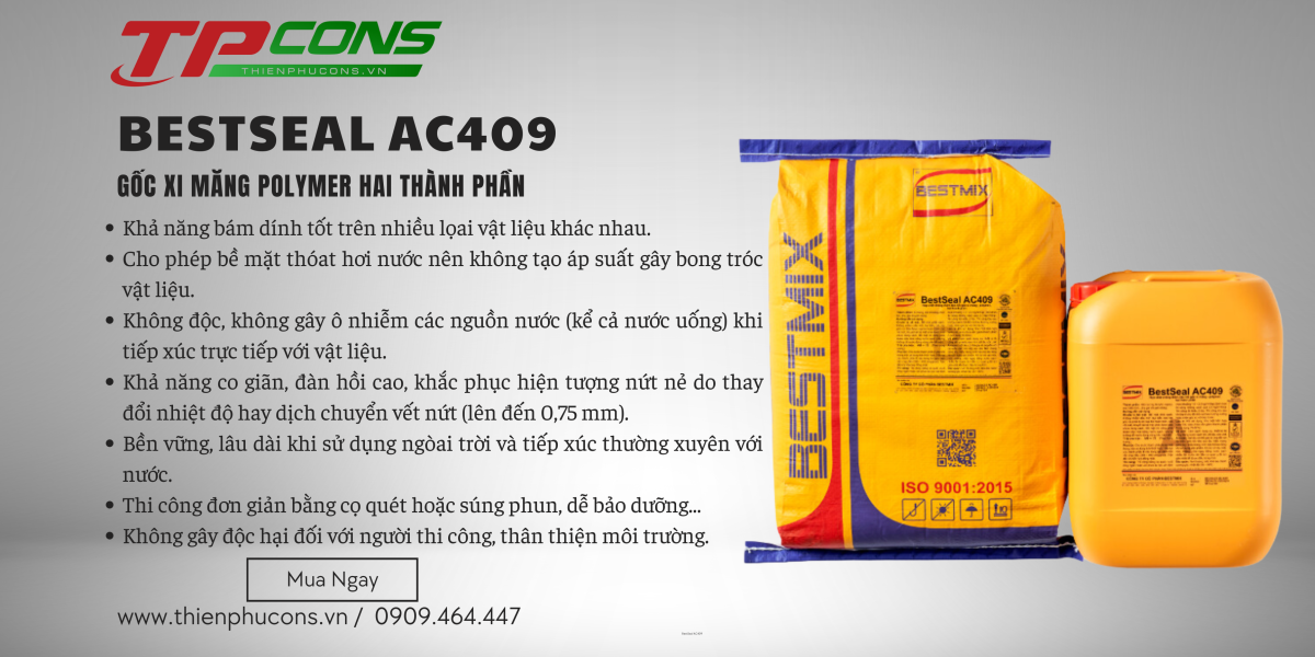 BestSeal AC409 - Gốc Xi Măng Polymer Hai Thành Phần