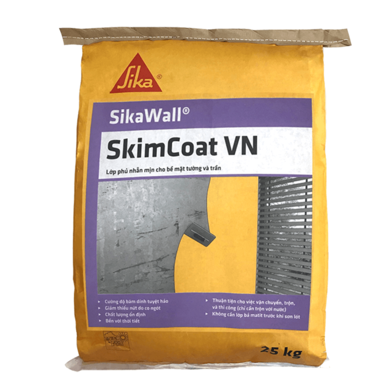 SikaWall SkimCoat VN - Lớp Phủ Nhẵn Mịn Cho Bề Mặt Tường Và Trần